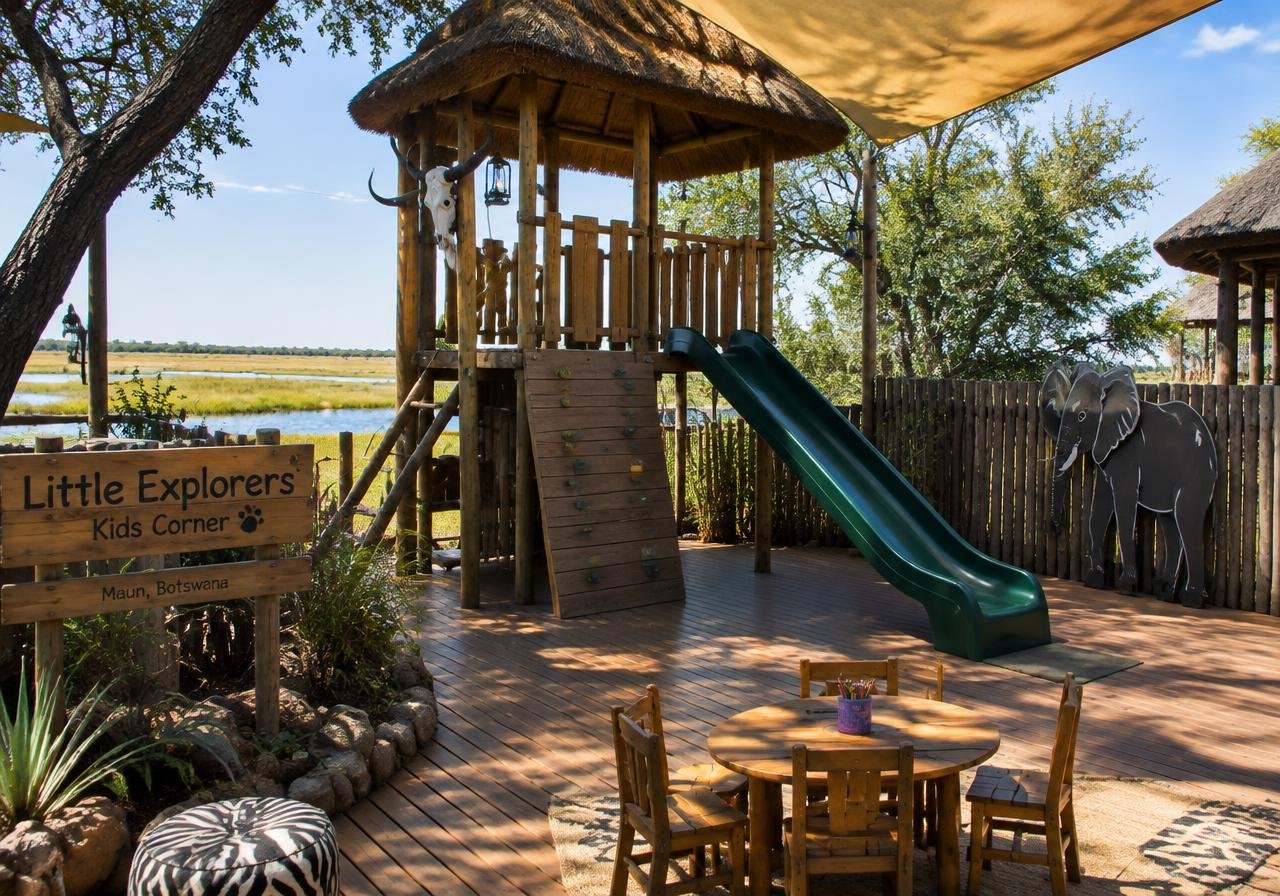 Maun Resort Kids Corner playground installation in Maun, Botswana