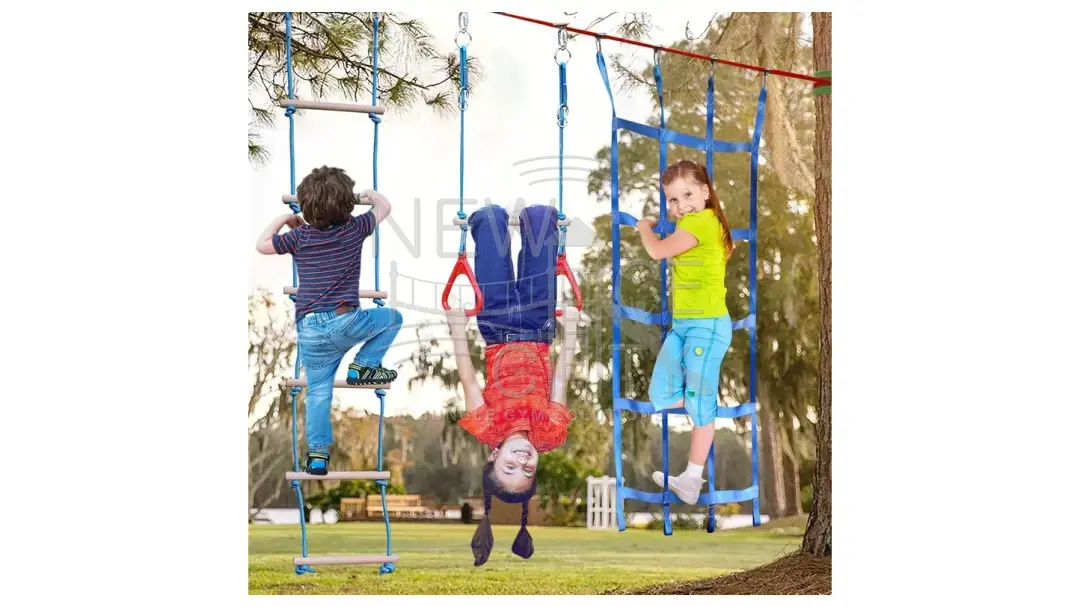 Ninja Warrior Obstacle Course - Twin 50 ft Slackline Kit installed in Botswana